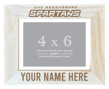 Load image into Gallery viewer, North Carolina Greensboro Spartans Customizable Wooden Photo Frame Matted 4&quot;x 6&quot; Officially Licensed Collegiate Product
