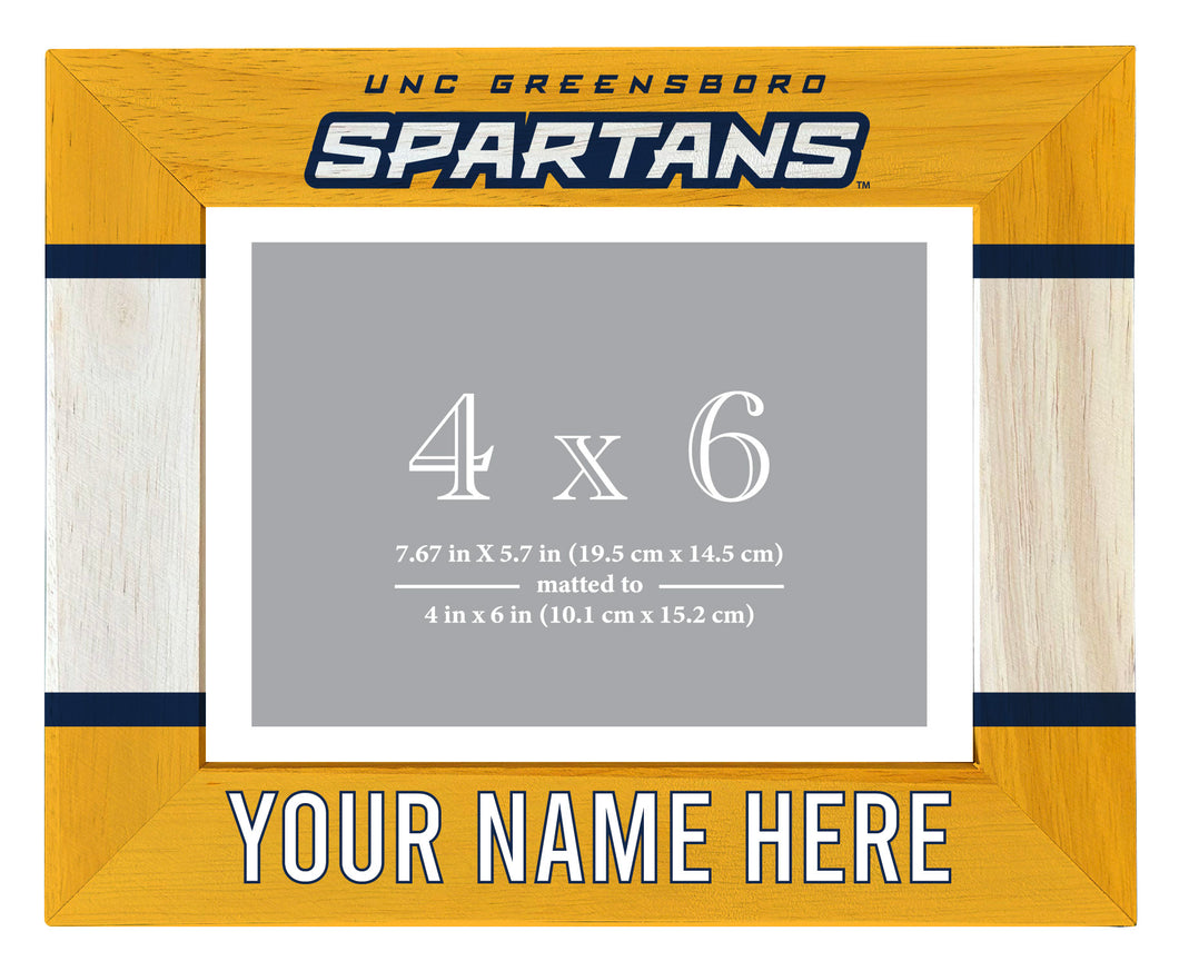 North Carolina Greensboro Spartans Customizable Wooden Photo Frame Matted 4