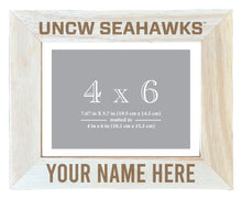 Load image into Gallery viewer, North Carolina Wilmington Seahawks Customizable Wooden Photo Frame Matted 4&quot;x 6&quot; Officially Licensed Collegiate Product Engraved
