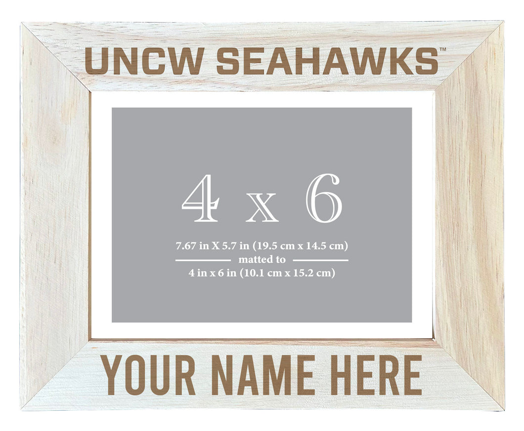 North Carolina Wilmington Seahawks Customizable Wooden Photo Frame Matted 4