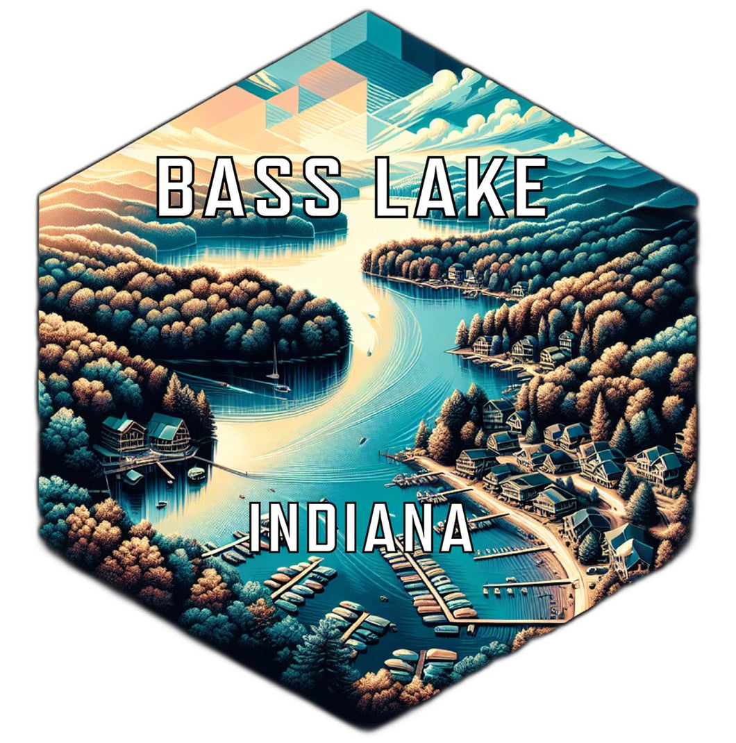 Bass Lake Indiana Travel Destination Souvenir Vinyl Decal Sticker 4-Inch