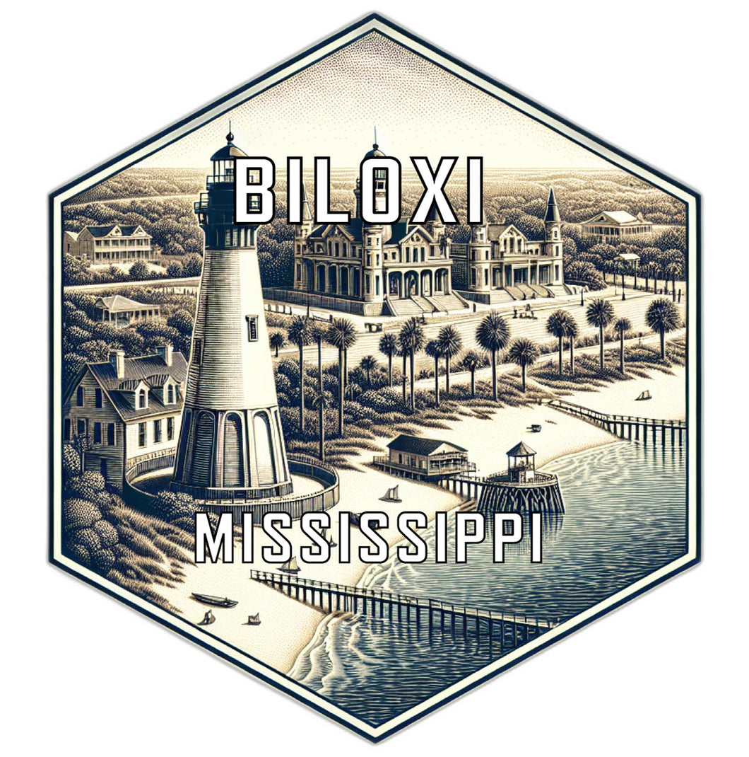 Biloxi Mississippi Travel Destination Souvenir Vinyl Decal Sticker 6-Inch