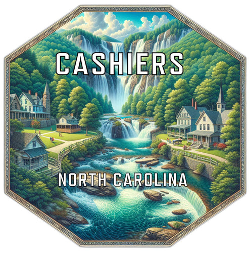 Cashiers North Carolina Souvenir Travel Destination Die Cut Hexagon Fridge Magnet 2-Inch