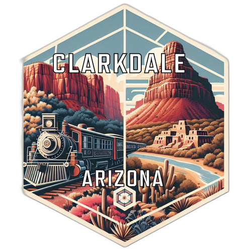 Clarkdale Arizona Souvenir Travel Destination Die Cut Hexagon Fridge Magnet 2-Inch