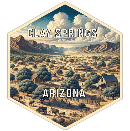 Clay Springs Arizona Souvenir Travel Destination Die Cut Hexagon Fridge Magnet 2-Inch