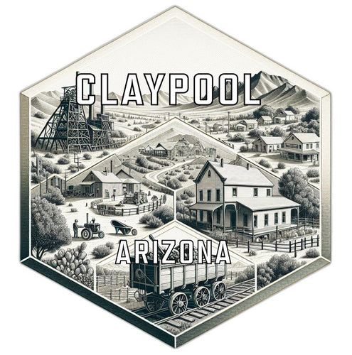 Claypool Arizona Souvenir Travel Destination Die Cut Hexagon Fridge Magnet 2-Inch