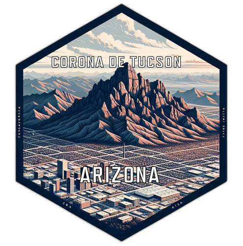 Corona De Tucson Arizona Souvenir Travel Destination Die Cut Hexagon Fridge Magnet 2-Inch