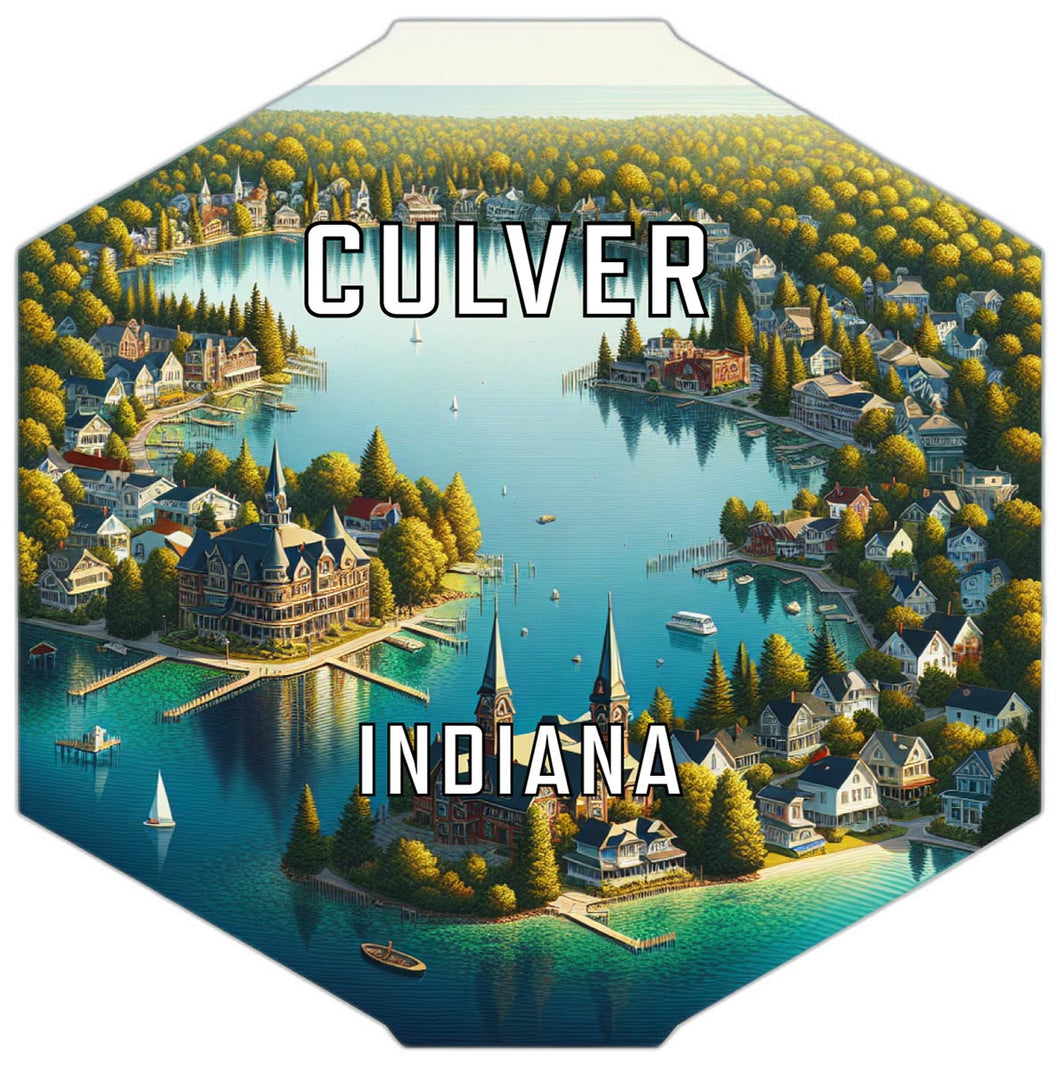 Culver Indiana Souvenir Travel Destination Die Cut Hexagon Fridge Magnet 2-Inch