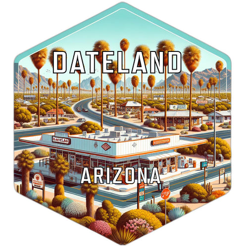 Dateland Arizona Souvenir Travel Destination Die Cut Hexagon Fridge Magnet 2-Inch