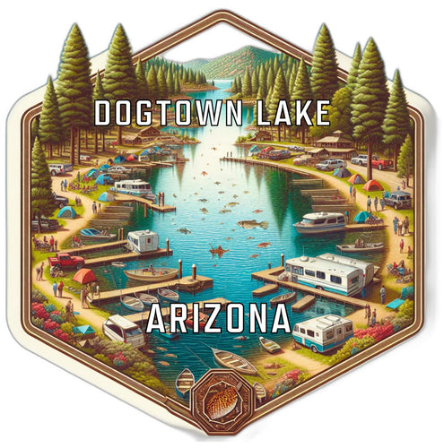 Dogtown Lake Arizona Souvenir Travel Destination Die Cut Hexagon Fridge Magnet 6-Inch