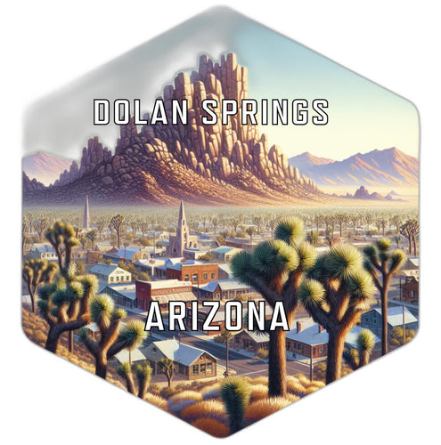 Dolan Springs Arizona Souvenir Travel Destination Die Cut Hexagon Fridge Magnet 6-Inch