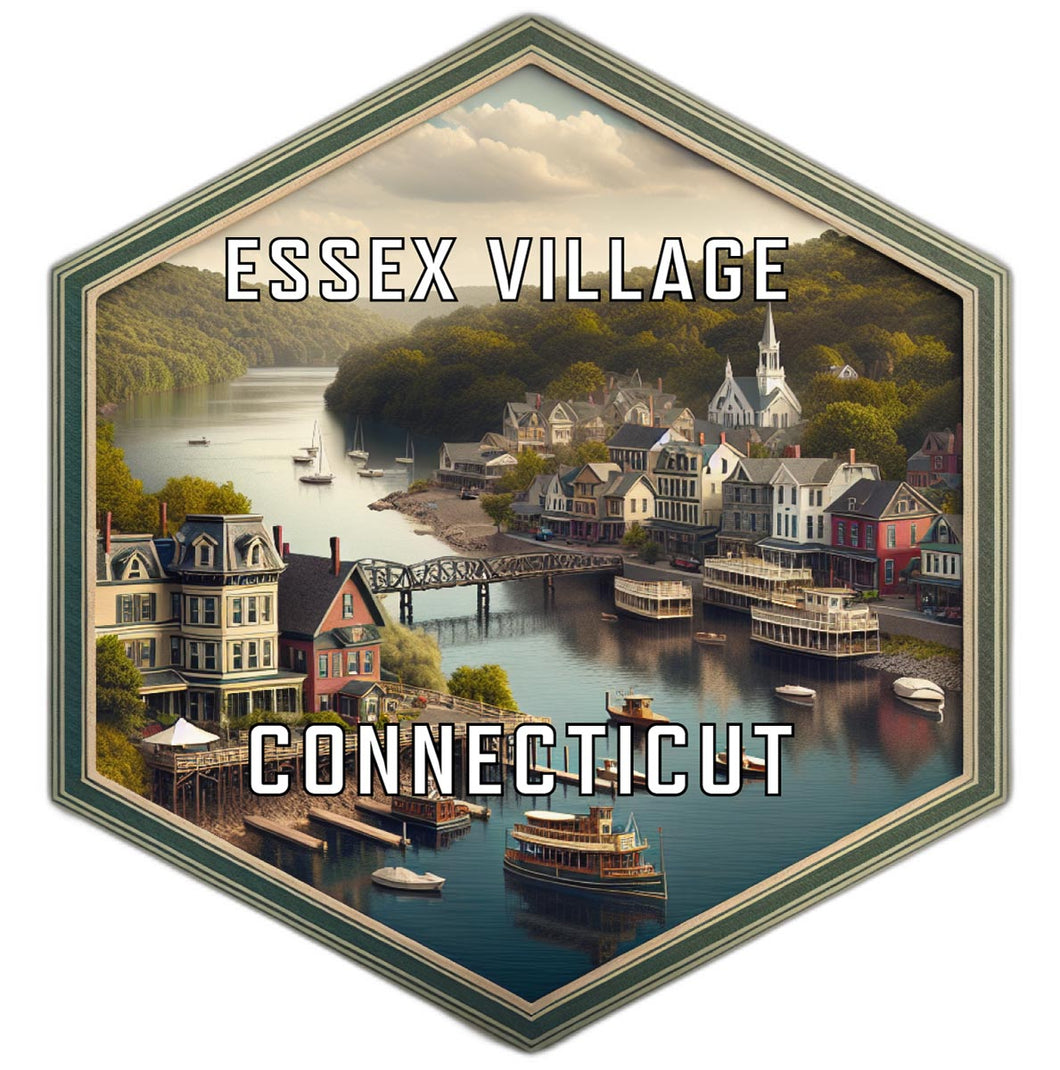 Essex Village Connecticut Travel Destination Souvenir Vinyl Decal Sticker 2-Inch