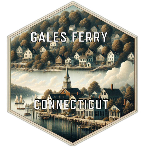 Gales Ferry Connecticut Souvenir Travel Destination Die Cut Hexagon Fridge Magnet 2-Inch