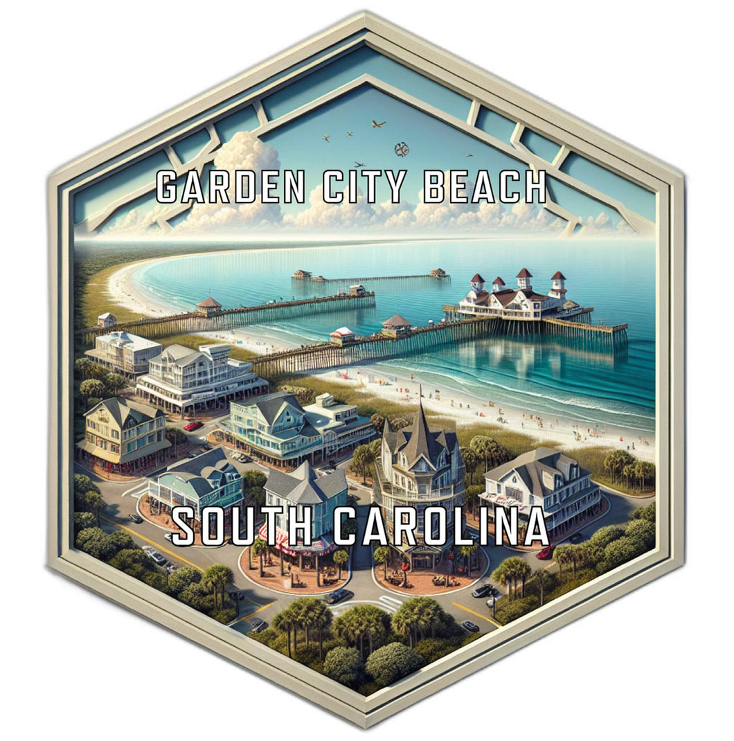Garden City Beach South Carolina Travel Destination Souvenir Vinyl Decal Sticker 6-Inch