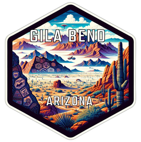 Gila Bend Arizona Souvenir Travel Destination Die Cut Hexagon Fridge Magnet 2-Inch