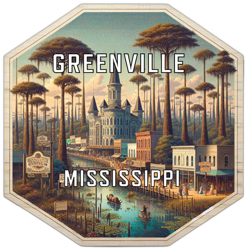 Greenville Mississippi Travel Destination Souvenir Vinyl Decal Sticker 4-Inch