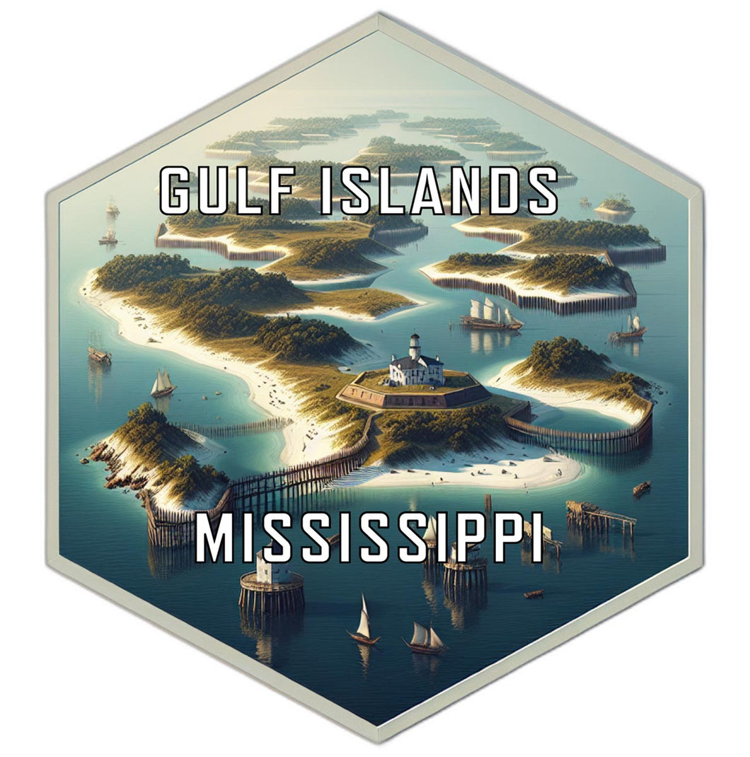 Gulf Islands Mississippi Travel Destination Souvenir Vinyl Decal Sticker 2-Inch