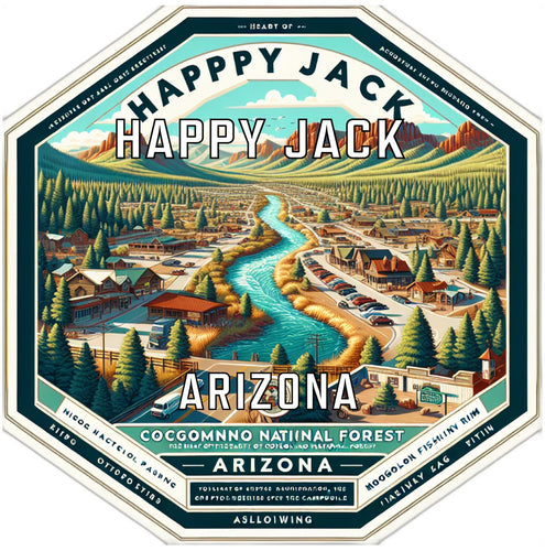 Happy Jack Arizona Travel Destination Souvenir Vinyl Decal Sticker 2-Inch