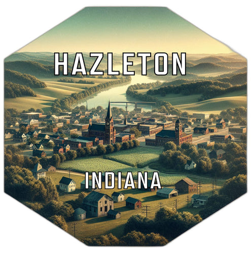 Hazleton Indiana Souvenir Travel Destination Die Cut Hexagon Fridge Magnet 2-Inch