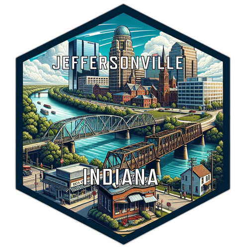 Jeffersonville Indiana Travel Destination Souvenir Vinyl Decal Sticker 2-Inch