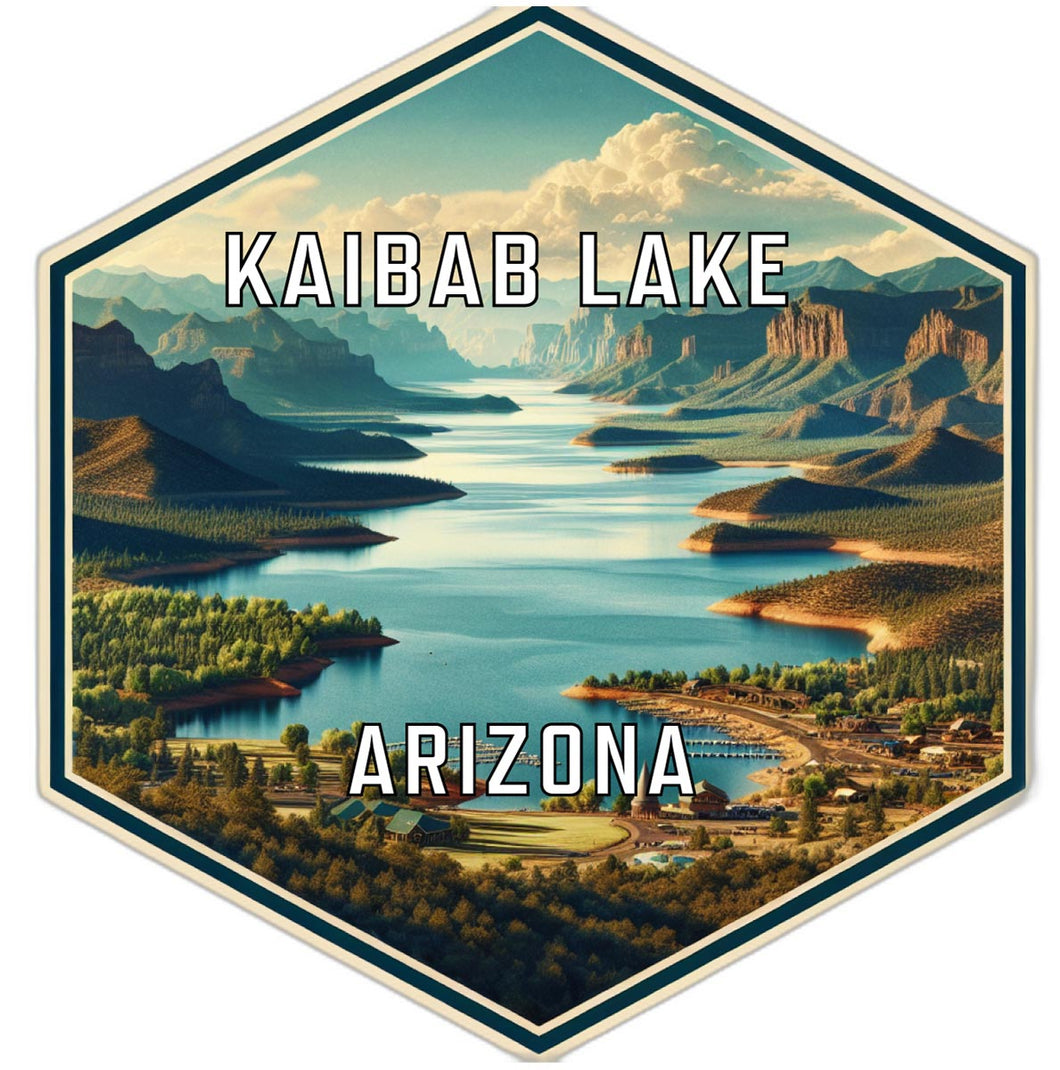 Kaibab Lake Arizona Souvenir Travel Destination Die Cut Hexagon Fridge Magnet 6-Inch