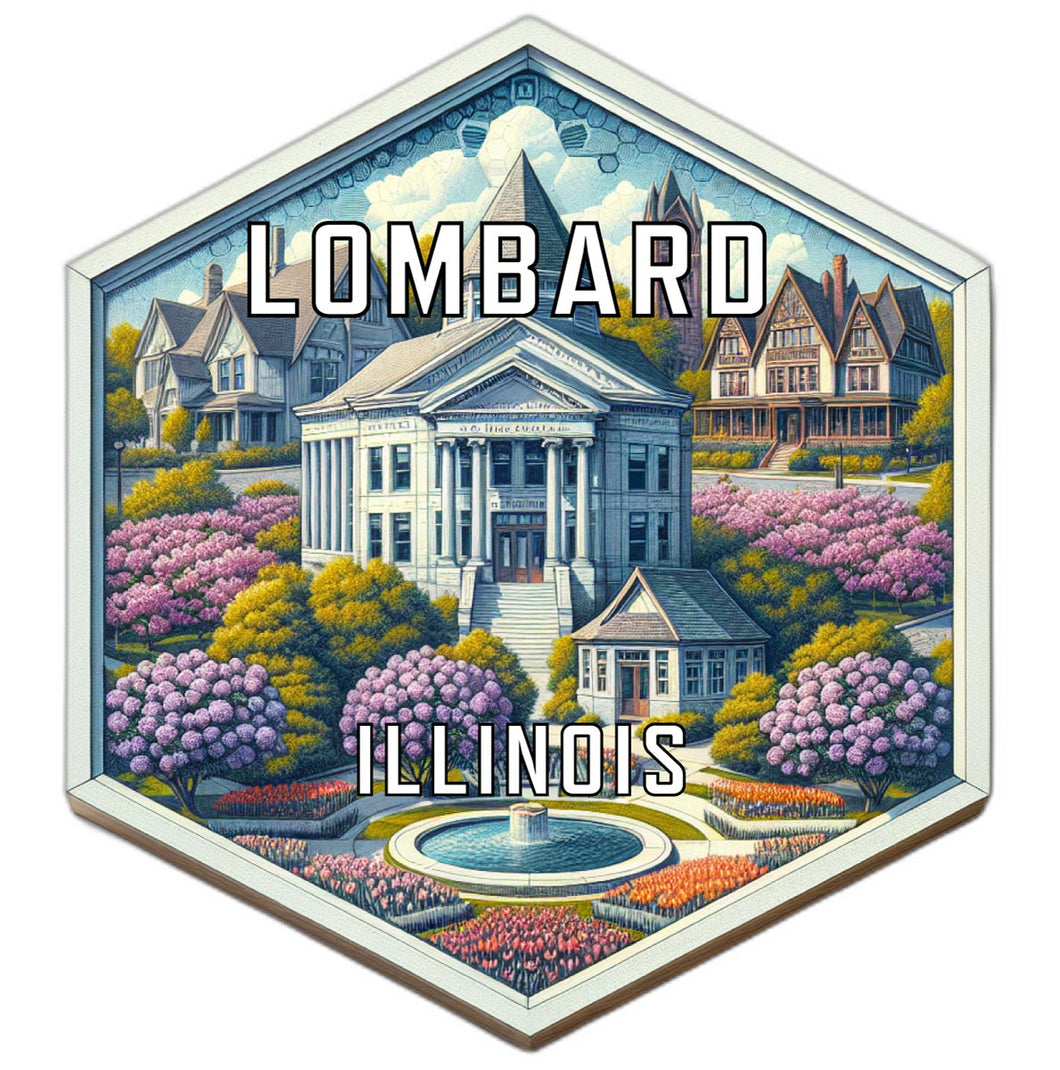 Lombard Illinois Travel Destination Souvenir Vinyl Decal Sticker 2-Inch
