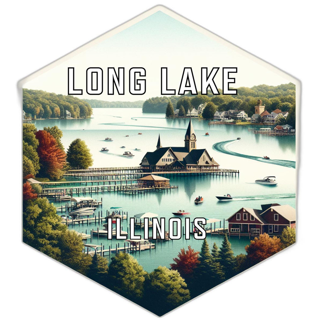 Long Lake Illinois Travel Destination Souvenir Vinyl Decal Sticker 6-Inch