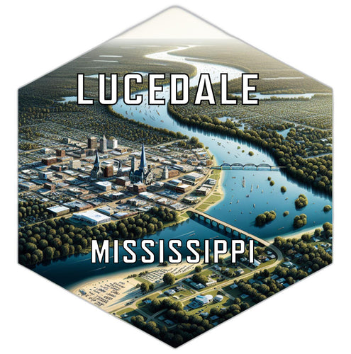 Lucedale Mississippi Souvenir Travel Destination Die Cut Hexagon Fridge Magnet 6-Inch