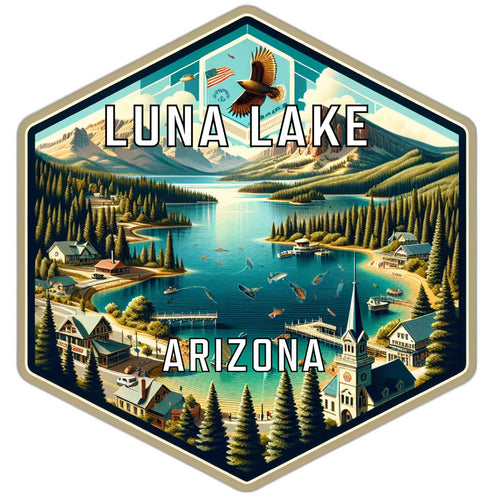 Luna Lake Arizona Souvenir Travel Destination Die Cut Hexagon Fridge Magnet 2-Inch