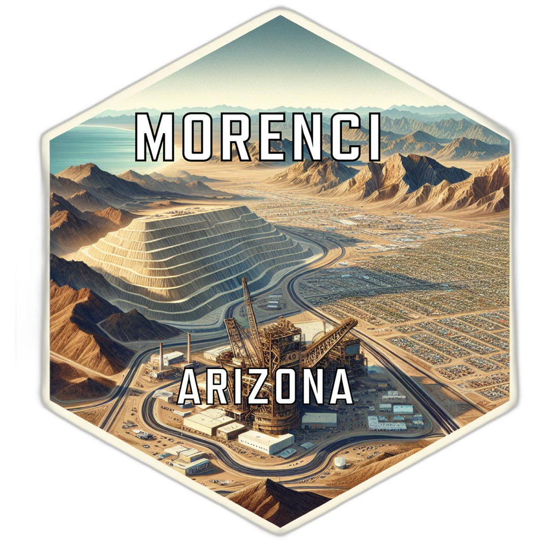 Morenci Arizona Souvenir Travel Destination Die Cut Hexagon Fridge Magnet 2-Inch