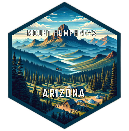 Mount Humphreys Arizona Souvenir Travel Destination Die Cut Hexagon Fridge Magnet 2-Inch