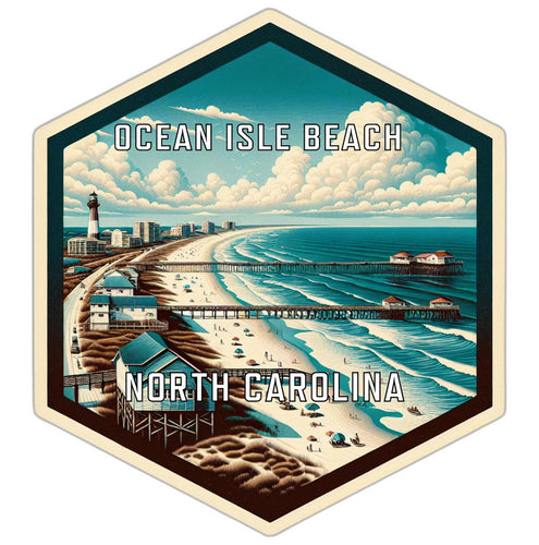 Ocean Isle Beach North Carolina Souvenir Travel Destination Die Cut Hexagon Fridge Magnet 2-Inch