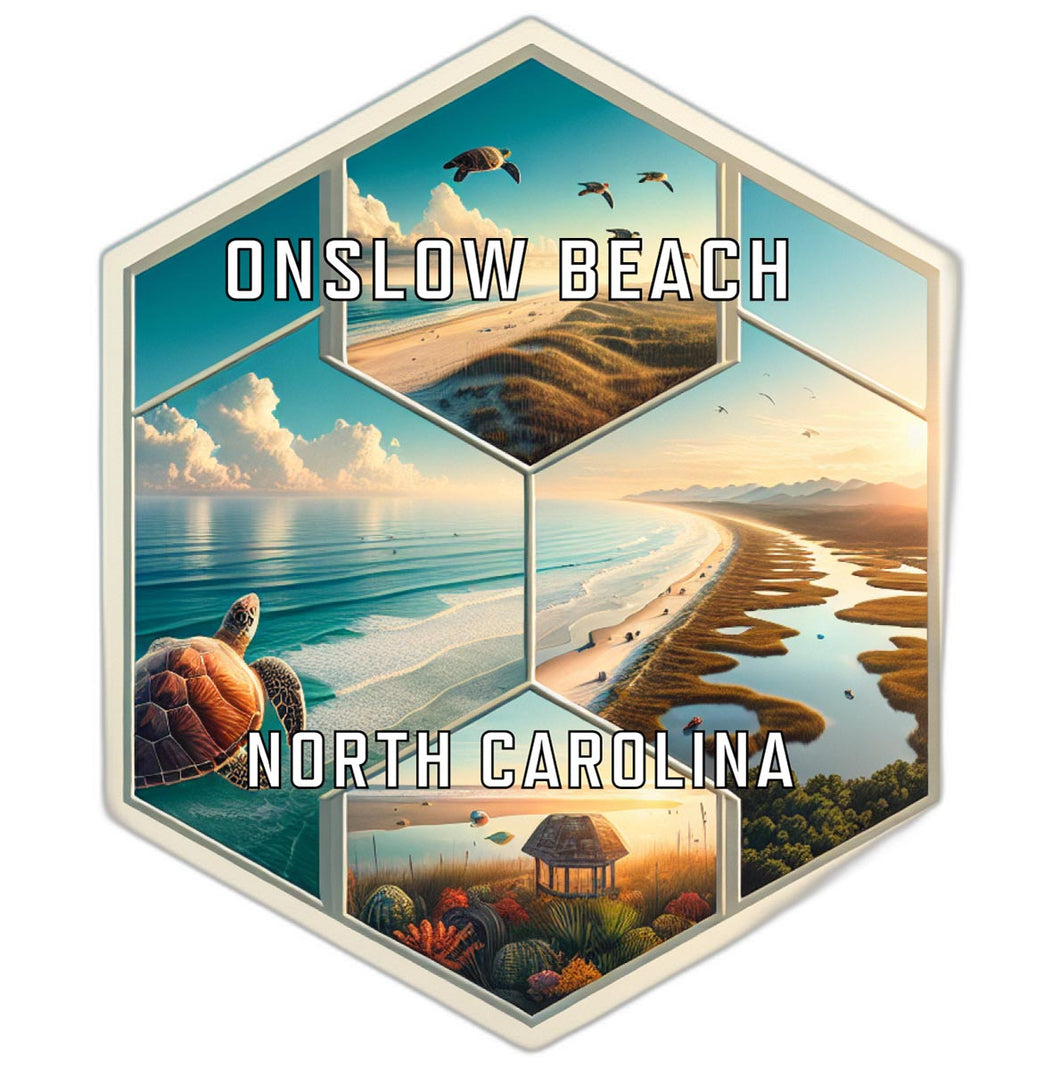 Onslow Beach North Carolina Travel Destination Souvenir Vinyl Decal Sticker 2-Inch