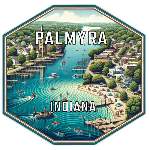 Palmyra Indiana Souvenir Travel Destination Die Cut Hexagon Fridge Magnet 6-Inch