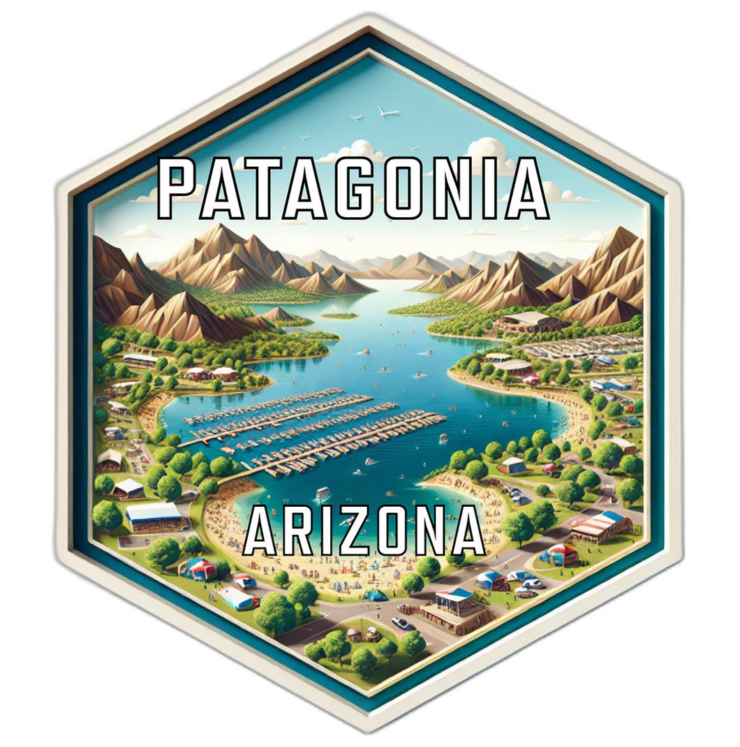 Patagonia Arizona Souvenir Travel Destination Die Cut Hexagon Fridge Magnet 6-Inch