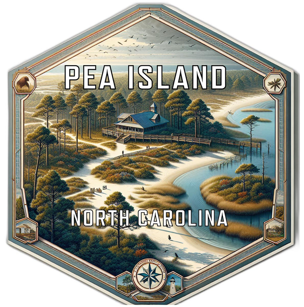 Pea Island North Carolina Travel Destination Souvenir Vinyl Decal Sticker 4-Inch