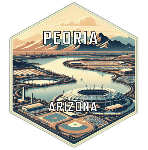 Peoria Arizona Souvenir Travel Destination Die Cut Hexagon Fridge Magnet 2-Inch