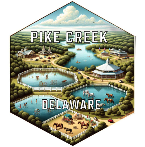 Pike Creek Delaware Souvenir Travel Destination Die Cut Hexagon Fridge Magnet 2-Inch