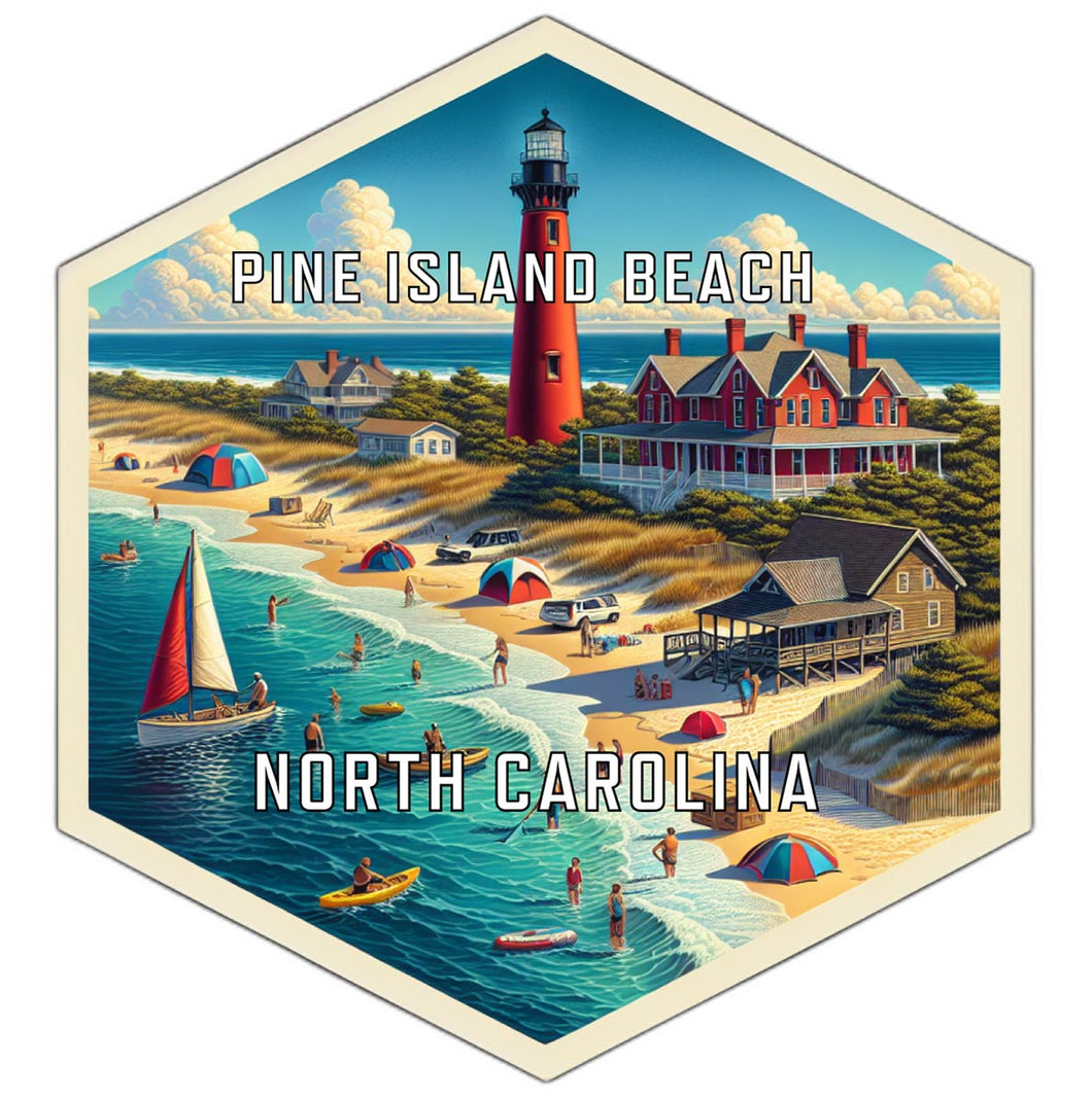 Pine Island Beach North Carolina Travel Destination Souvenir Vinyl Decal Sticker 2-Inch