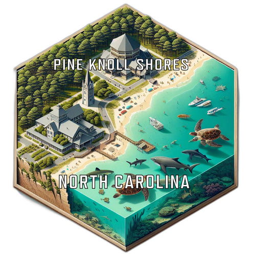 Pine Knoll Shores North Carolina Travel Destination Souvenir Vinyl Decal Sticker 2-Inch