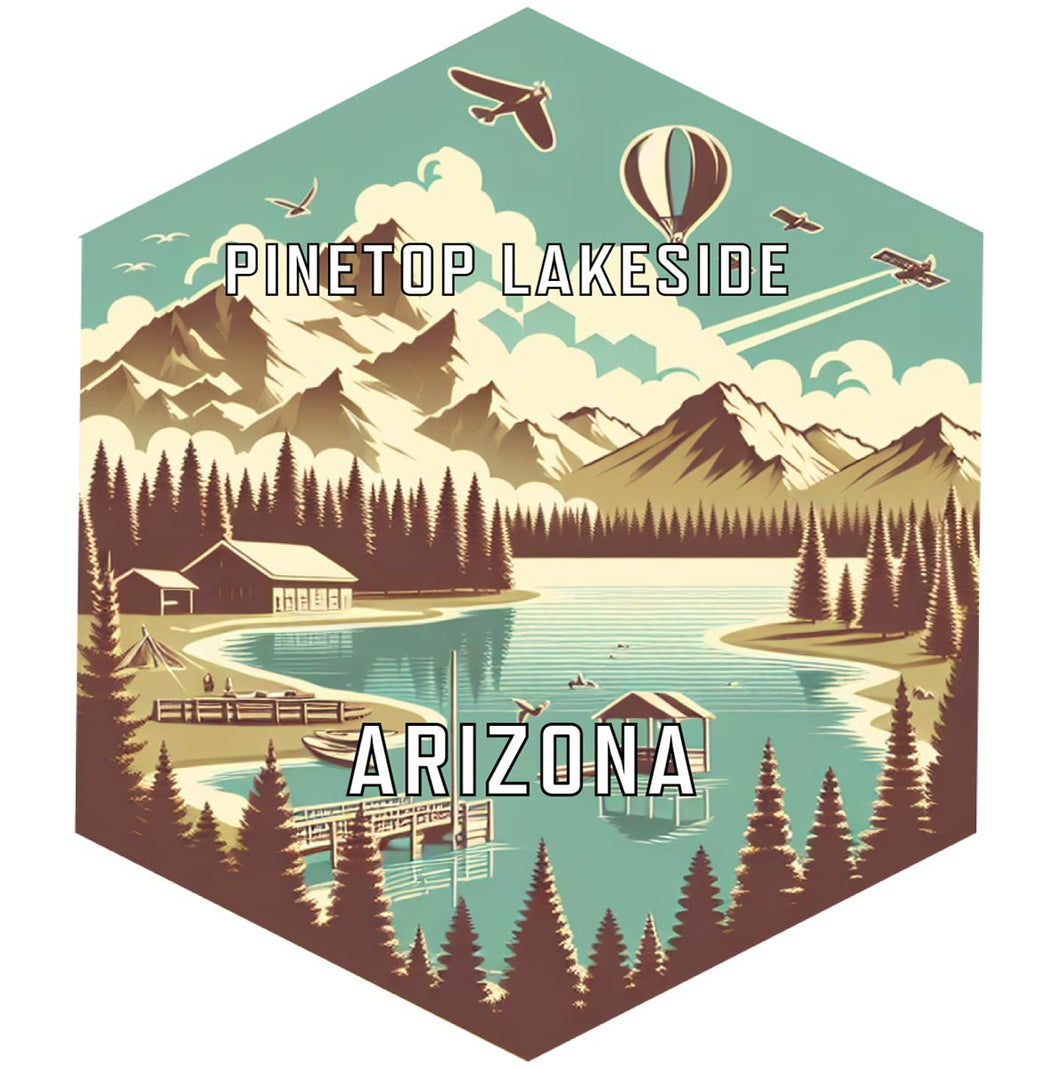 Pinetop Lakeside Arizona Souvenir Travel Destination Die Cut Hexagon Fridge Magnet 2-Inch