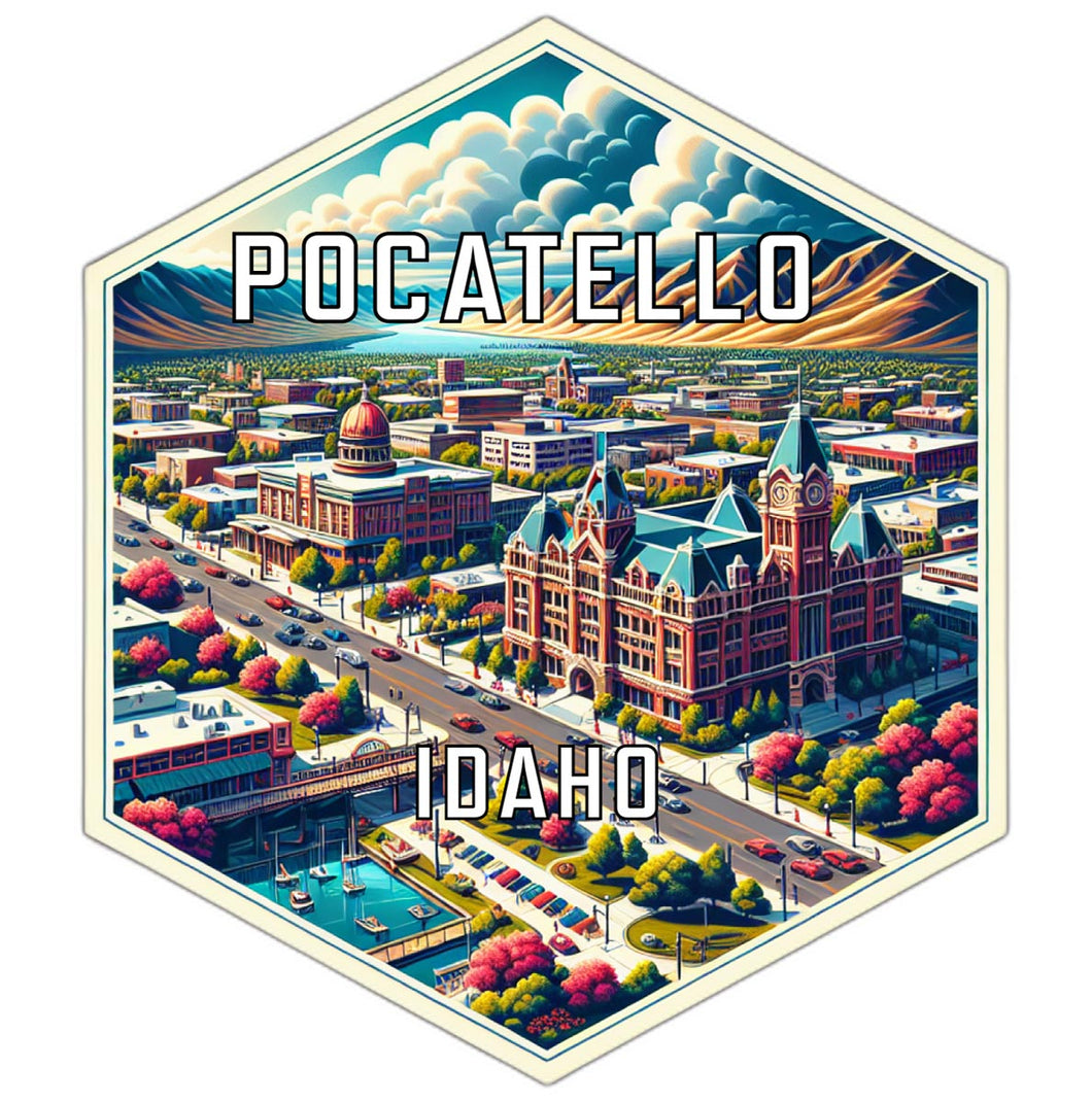 Pocatello Idaho Travel Destination Souvenir Vinyl Decal Sticker 4-Inch