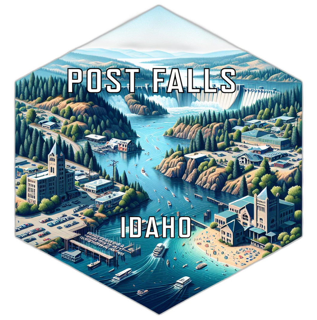 Post Falls Idaho Travel Destination Souvenir Vinyl Decal Sticker 4-Inch