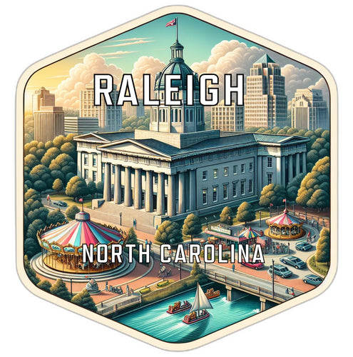 Raleigh North Carolina Travel Destination Souvenir Vinyl Decal Sticker 6-Inch