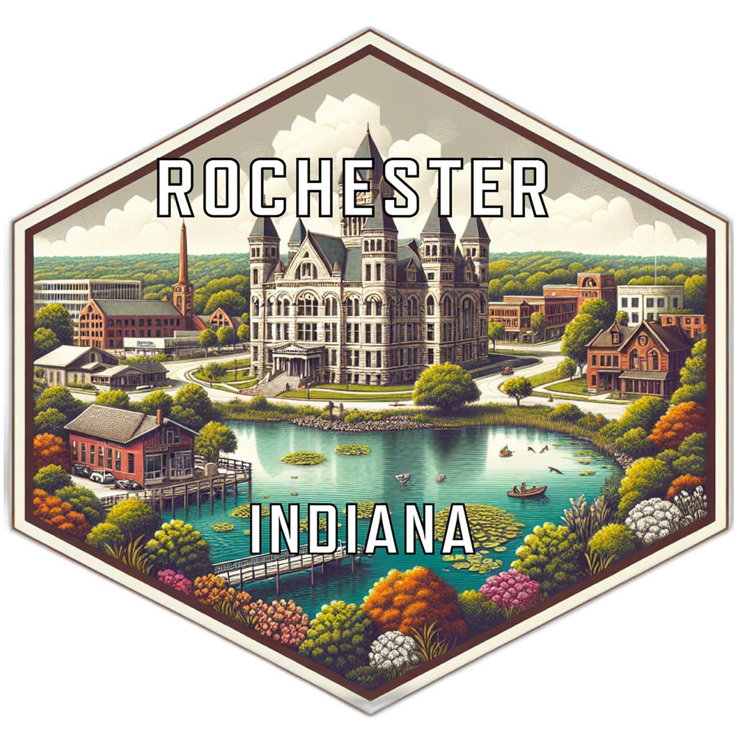 Rochester Indiana Travel Destination Souvenir Vinyl Decal Sticker 6-Inch