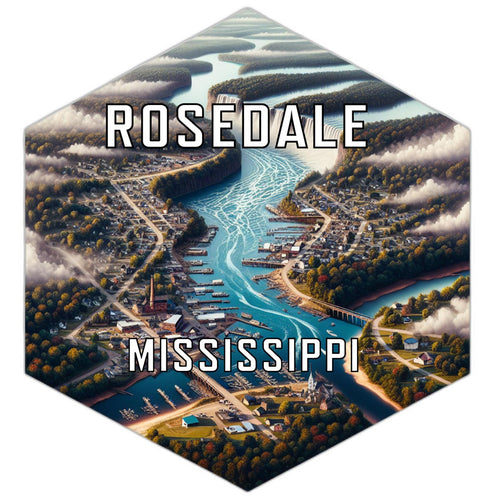 Rosedale Mississippi Souvenir Travel Destination Die Cut Hexagon Fridge Magnet 2-Inch