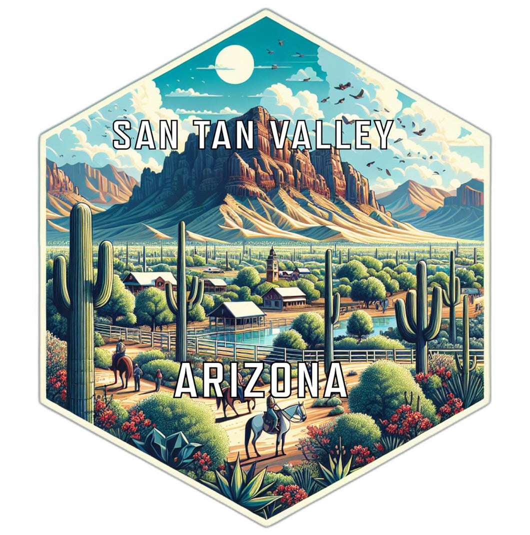 San Tan Valley Arizona Souvenir Travel Destination Die Cut Hexagon Fridge Magnet 2-Inch