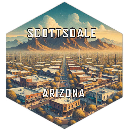 Scottsdale Arizona Souvenir Travel Destination Die Cut Hexagon Fridge Magnet 2-Inch