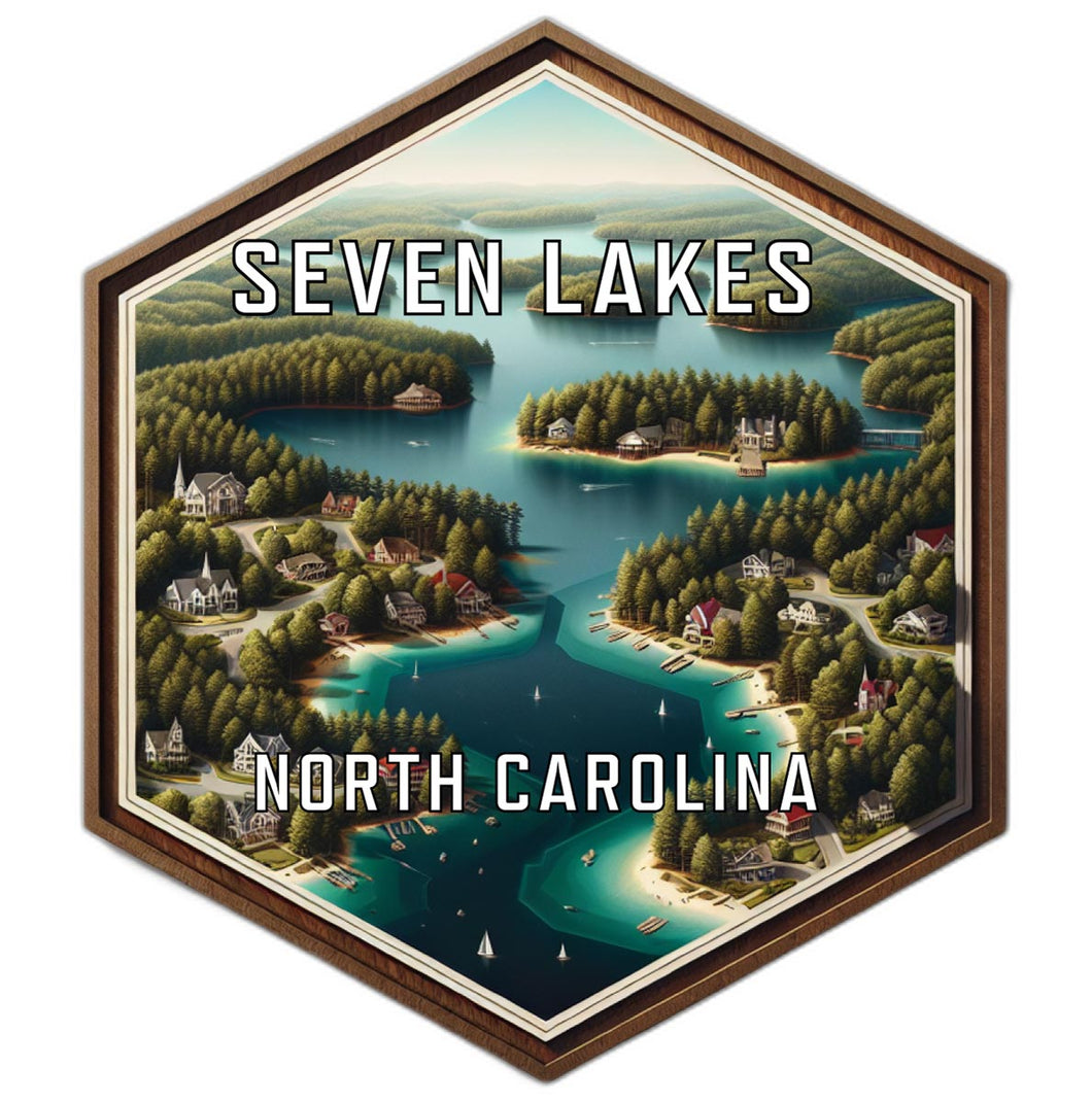 Seven Lakes North Carolina Travel Destination Souvenir Vinyl Decal Sticker 2-Inch