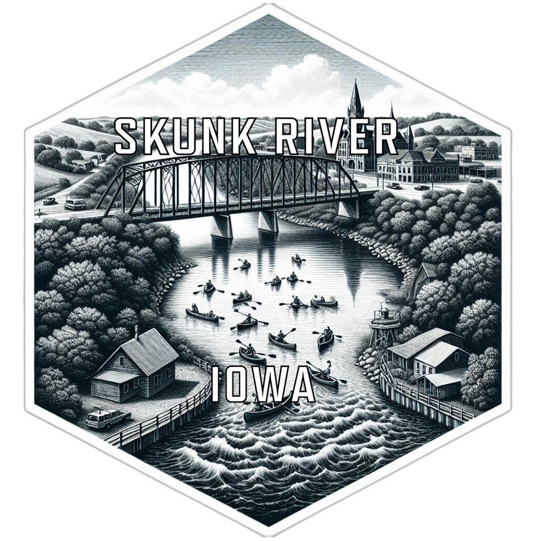 Skunk River Iowa Travel Destination Souvenir Vinyl Decal Sticker 4-Inch